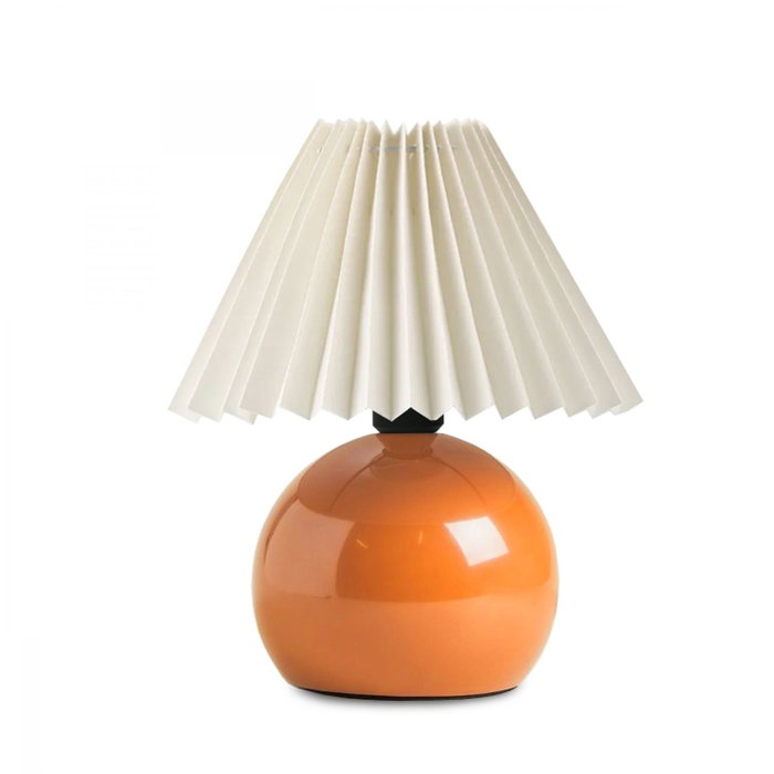Opviq Lámpara de mesa con cuerpo de metal y tapa de PVC Crema y Naranja Opviq Lámpara de mesa con cuerpo de metal y tapa de PVC Crema y Naranja